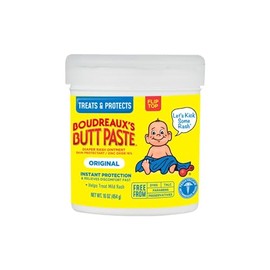 Boudreaux’s Butt Paste Diaper Rash Ointment, 16% Zinc Oxide Baby Rash Cream, Skin Protectant, Fast Relief for Diaper Rash, Original 16 ounce & 2 ounce