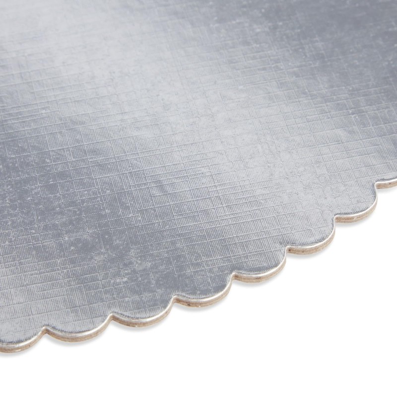 Juvale 10-Inch Scalloped Silver Cake Boards - 10 in, 12-Pack