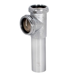 EZ-FLO 22-Gauge Cast Brass End Outlet Tee for Tubular Drain Applications, 1-1/2 Inch Tee with Baffle, Slip Joint Connection, Chrome, 35134