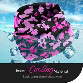 Millenti Neck Gaiter Pink Balaclava - Women Headband, Womens Sweatband & Sports Headbands for Running, Cycling, Yoga, Basketball (Classic Camo) Pink Headwear G05UP