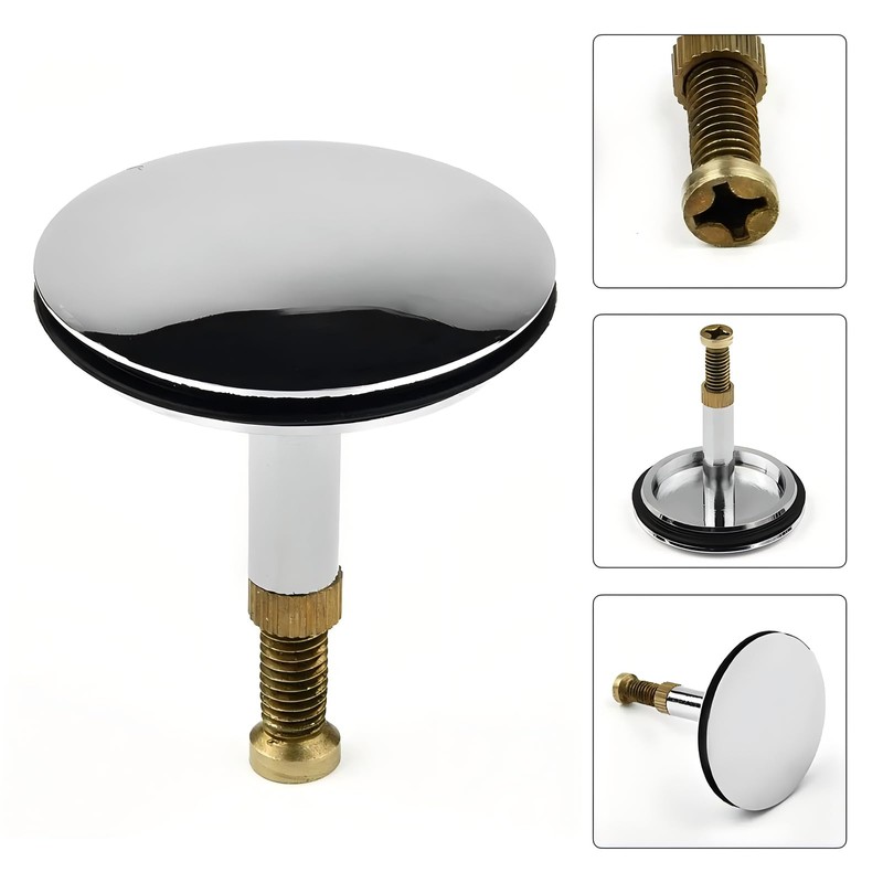 43 mm Bath Plug, Universal Bath Plug with Adjustable Screw,