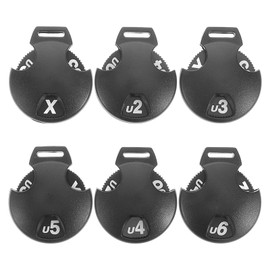 SUPVOX 6pcs Plastic Golf Headcover Number Tags Rotating Golf Club ID Labels for Wood Driver Black