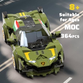 Mould King 27003 Speed Champion SIAN Racing Car DIY Building Blocks Set & Display Case,Creative Classic Cars for Boys Age 8-12, Cool Vehicles Model Toys Birthday Gifts for Adults and Kids,364 PCS