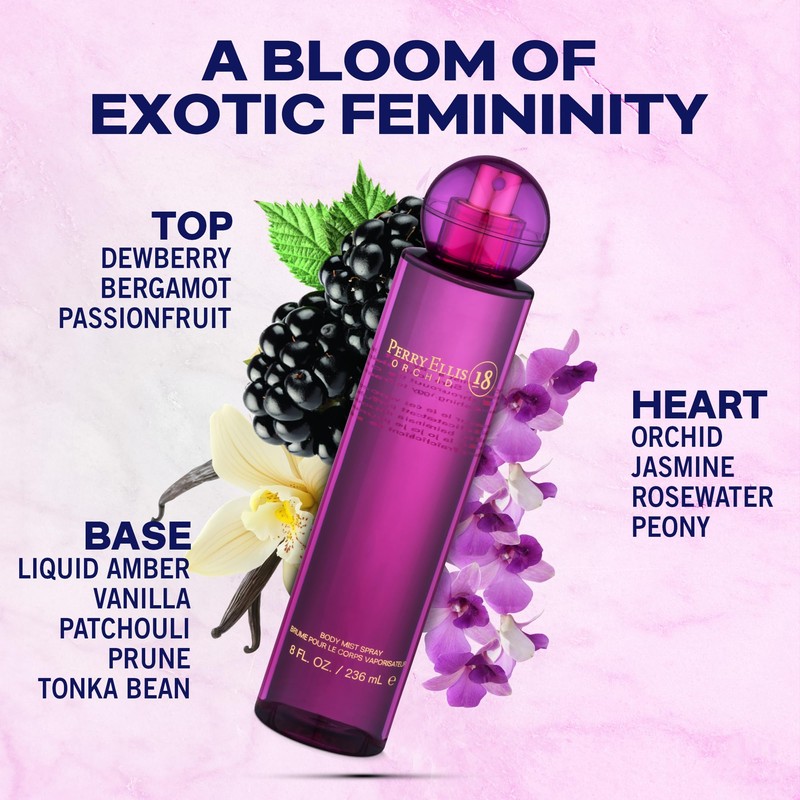 Perry Ellis 18 Orchid Body Spray for Women - Floral