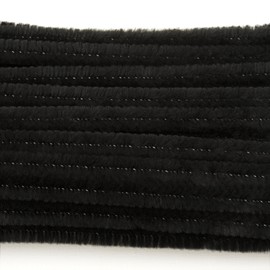 Black 6 Millimeter, Chenille Stems, 100 Piece