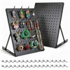 2 Pack Pegboard Display Stand, Metal Peg Board with 32