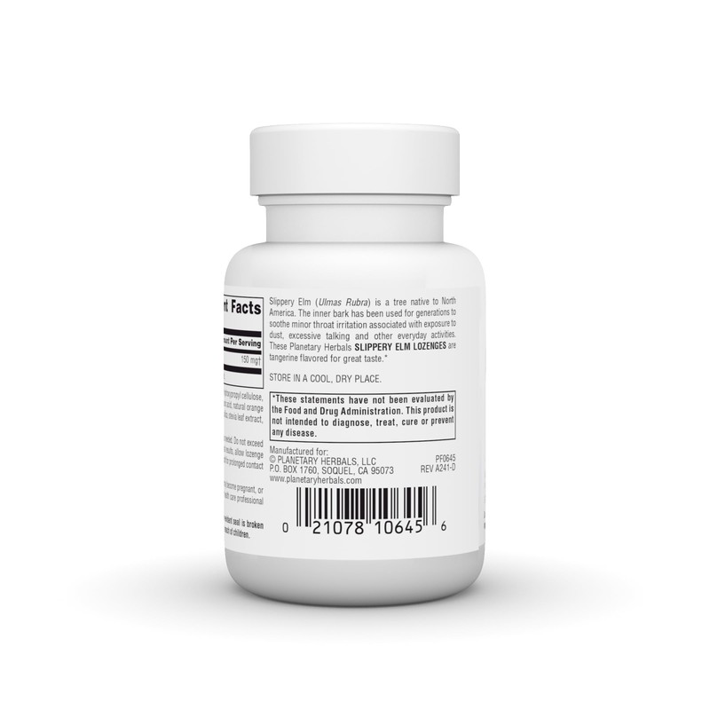 Planetary Herbals Slippery Elm Lozenges, 24 Count