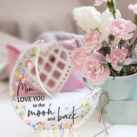 Mothers Day Gifts for Mom - Gift for Mom Delicate Mom Birthday Gifts from Grandkids Acrylic Moon Decorations 5.0 x 5.0 Inches Mothers Day Christmas Birthday Gifts for Mom, Gifts Ideas for Mom