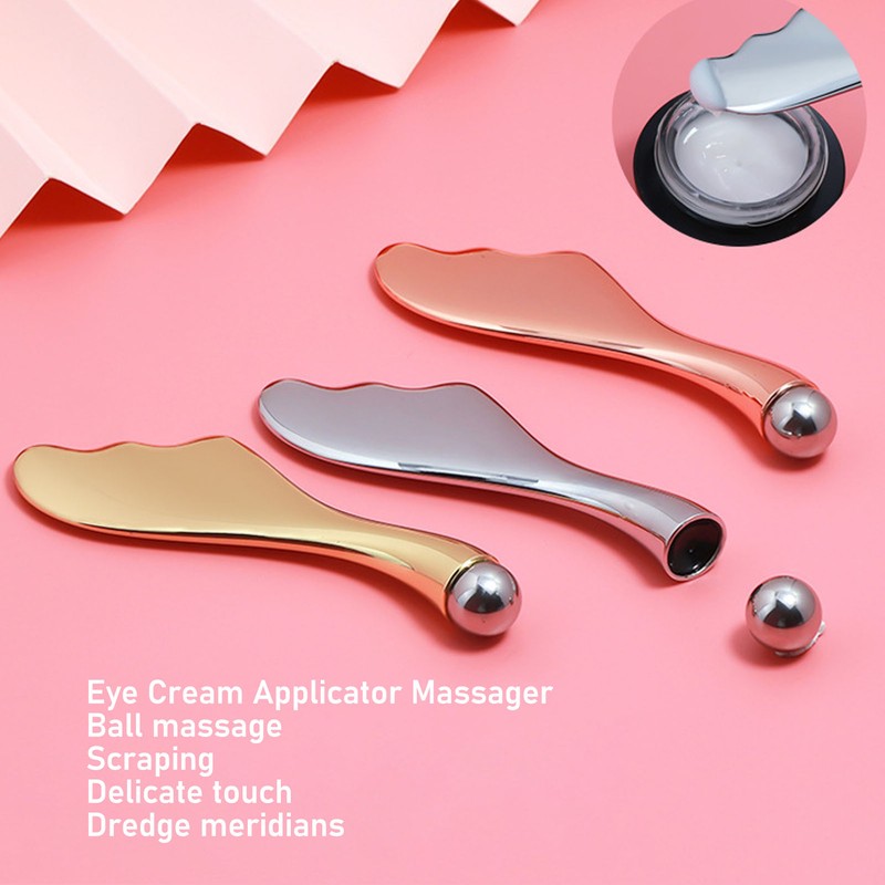 Double Head Eye Cream Applicator Zinc Alloy Ergonomic Magnetic Ball