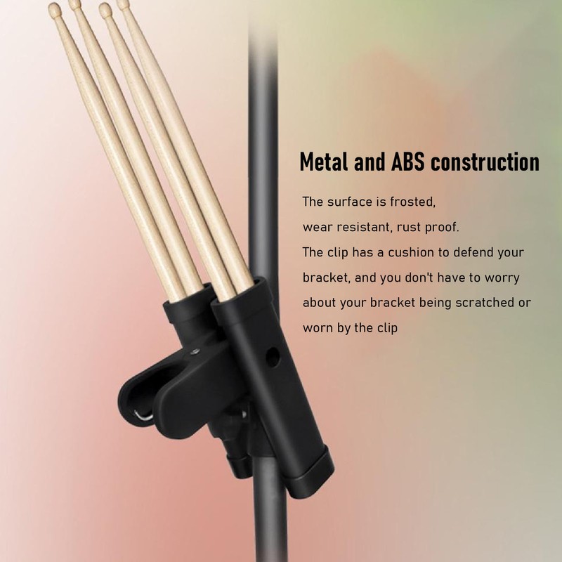 Drumstick Holder ABS Metal Structure Angle Adjustable Clip On Drum