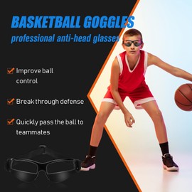Fiada 9 Pack Dribbling Goggles Basketball Sports Glasses Adjustable Dribbling Black Goggles Basketball Training Equipment