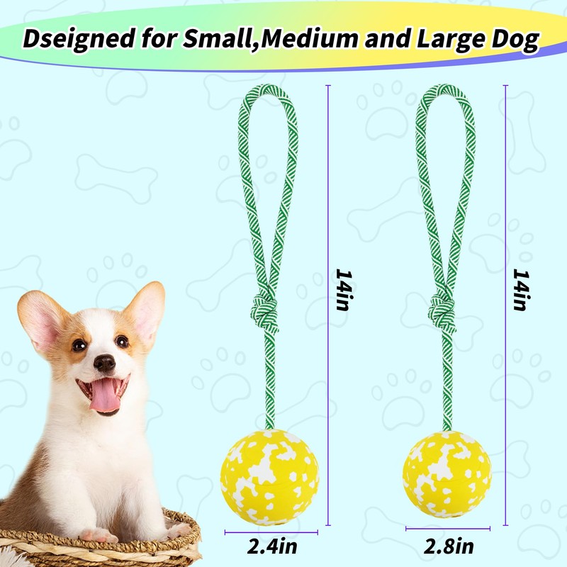 PawSailor Dog Toy Ball on Rope, Aggressive Chewers Heavy Duty