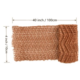 Copper Mesh,Pure Copper Wire Mesh, Hole and Gap Filler, Sturdy and Durable, Suitable for Gardens and Houses, Size 4" x 40"（1 Roll)