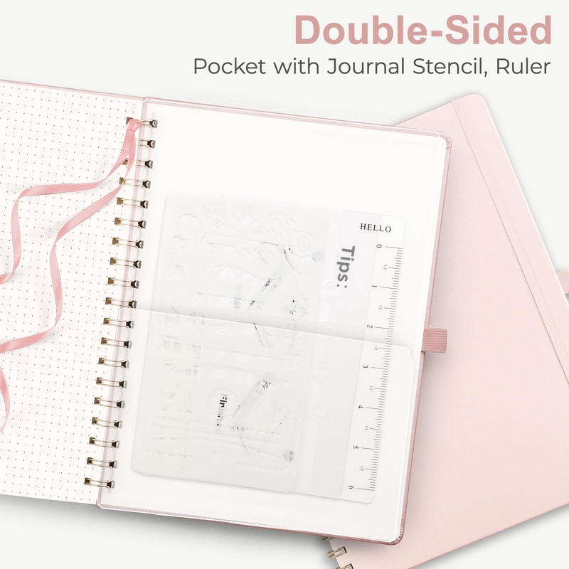 RETTACY Bullet Dotted Journal - A4 Notebook Hardcover Leather Journal,Dot