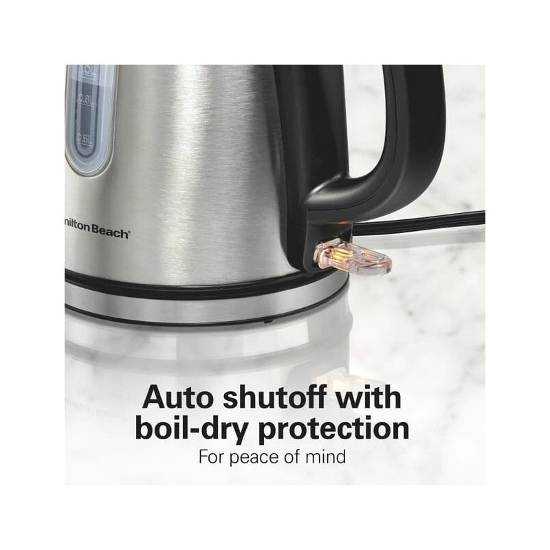 Hamilton Beach Kettle, 1.2 L, 5 Cup Capacity, Ultra-Fast Heating,