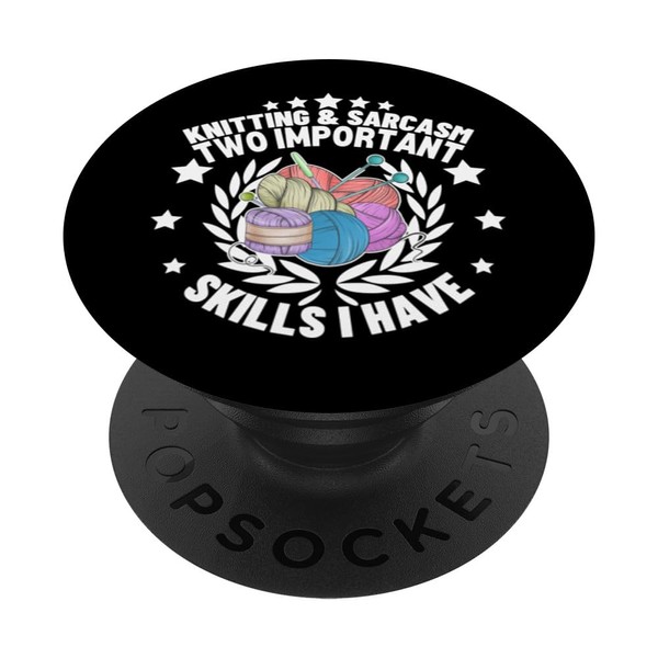 Stricken und Sarkasmus Lustiges Stricken PopSockets Klebender PopGrip