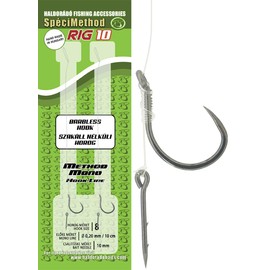 Haldorado SpéciMethod Rig10, Size 8 Barbless Hook, 0.20 mm Mono Line, 10 cm Length