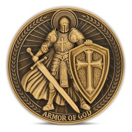 Armor of God Challenge Coin - Christian Challenge Coin with Ephesians 6:11 Scripture - Spiritual Warrior Gift for Church Groups, and Faith-Based Events