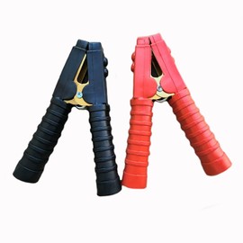 Heavy Duty Battery Charger Clamps Solid Brass Booster Clamps Alligator Jumper Clamps (1500 AMP 2 Pair (Black & Red) Brass)