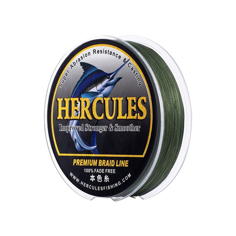 HERCULES Fade-Resistant Braided PE Fishing Line, 4 Strands, Long Casts,