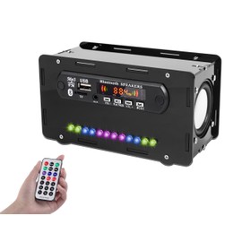 BANRIA DIY Bluetooth-Compatible Speaker Kit, DIY FM Radio Soldering Project USB Mini Home Sound Amplifier DIY Electronics Kit with Digital Display and Colorful LED Lights for Soldering Practice