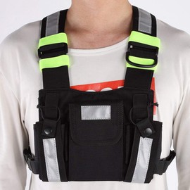 Socobeta Yellow Hi-Vis Vest TYT Reflective Radio Vest for Walkie Talkie, Yellow