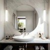 USHOWER 24" Round Frameless Wall Mirror with Beveled Edge -