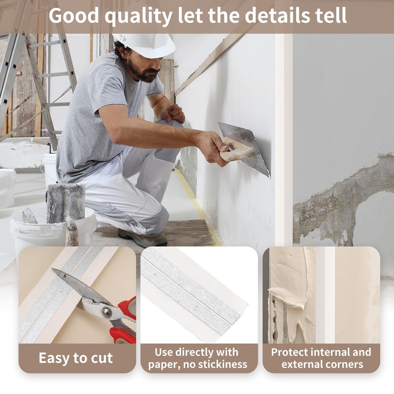 SQIKUQK 100 Feet by 2 Inch Reinforced Corner Drywall Tape