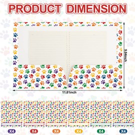 24 Pcs Dog Folders Paw Print Folders with Pocket Multi Colored Puppy for Breeders Paperwork Dog Pocket File for Kids Students Educational and Learning Activities Classroom Organization