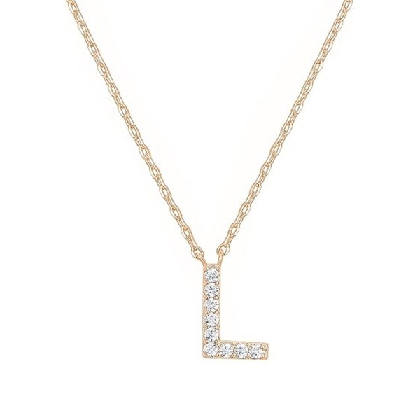 White Gold Plated Cubic Zirconia Initial Necklace | Letter Dainty