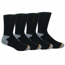 Weatherproof Premium - Calcetines de mezcla de lana para hombre, 4 pares, Negro-Gris/ Carbón Gris, 6-12