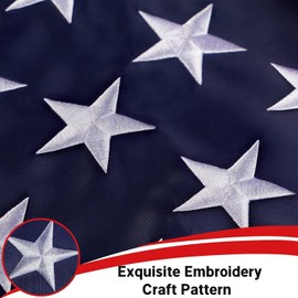 Flagolden American Flag 12x18 Inch for Boat, Embroidered Small Boat Flags for Outside with 2 Brass Grommets, Patriotic Heavy Duty 1x1.5 ft Nautical US American Flag Made in USA