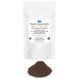 Purelife Coffee Enema Kit - 2 Qt Silicone Enema Bag, 1 LB Enema Coffee for Home Liver Cleanse, Lab Tested, Mycotoxin-Free