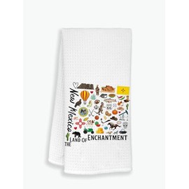 Moonlit93 New Mexico State Map Kitchen Towel, U.S. State Souvenir Tea Towel, Multi-Purpose Towel, Soft & Absorbent Kitchen Towel, Towel for New Mexico Lovers, Travel New Mexico Souvenir