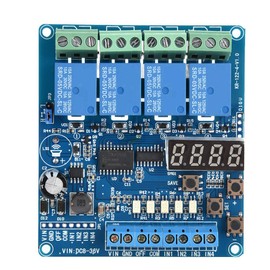 AUNMAS 4 Channel Multifunction Relay Board Module with Timer, DPDT Switch 8-36V DC, Adjustable Time Delay Relay for Industrial Automation Car Electronics