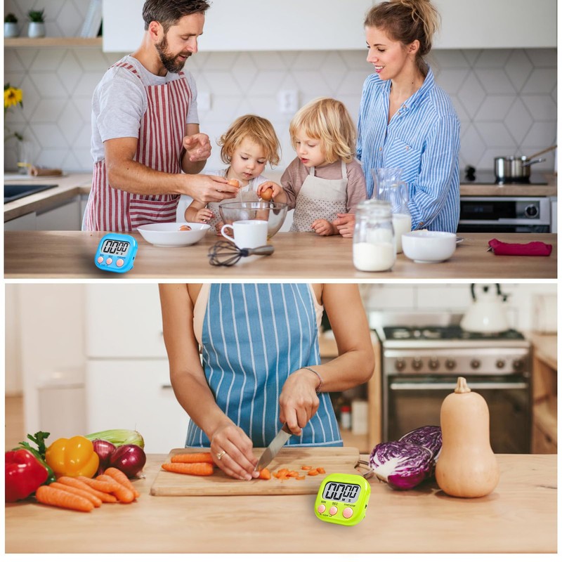 Digital Kitchen Timer 2 Pack, Large Magnetic Digital Kitchen Timer