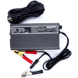 Schauer Charge Master 3 Amps 48V Automatic Battery Charge Maintainer with Battery Clips for Golf Carts