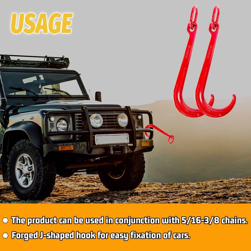 SENKEYFE 15 Inch J Hook Towing-G70 Heavy Duty Towing J