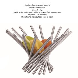 Obst- und Snackhalter, Edelstahl Obstschale mit Linearem Design, Multifunktionaler Korb für Obst und Gemüse, Fruit Vegetable Basket Bowl für Wohnzimmer und Büro