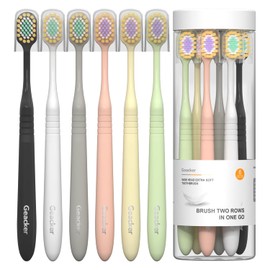 Cepillo dental extra suave con cabeza ancha, cerdas ultra suaves nano, 6 fundas, para adultos y encías sensibles