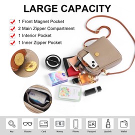 FALAN MULE Cell Phone Purses Small Genuine Leather with Adjustable Strap Crossbody Bags for Women