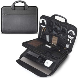 [Evoon] Multi PC Case 2.0 PC Case Laptop Case Gadget Pouch Back in Back (Gray, 13-13.3 inch)