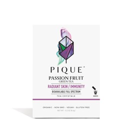 Pique Organic Passion Fruit Green Tea Crystals - Supports Immunity, Energy - 14 Single Serve Sticks (Pack of 1)