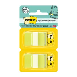 Post-it Flags, 50/Dispenser, 2 Dispensers/Pack, 1 in Wide, Bright Green (680-BG2)