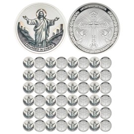 50Pcs Christian Challenge Coins — Bulk Christian Commemorative Coins, Metal Prayer Gifts, Suitable for Male Collectors, Religious Church Party, and Military Souvenirs
