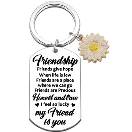 Friendship Gifts For Women Best Friend Keychain Small Gifts For Her Female Sister Long Distance Friendship Gifts For Bestie Valentines Day Birthday Stuff Going Away Galentines Day Gifts For Friend