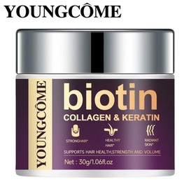 Biotin 콜라겐과 천연 케라틴이 함유된 비오틴 보습 헤어 마스크가 곱슬머리를 강력하게 회복하고 모발에 깊은 영 [01 60G] Biotin Moisturizing Hair Mask with Collagen and Natural Keratin for Strong Recovery of Curly Hair and Deep Nourishment [01 60G]