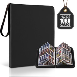 9 Pocket Zip Card Binder, Trading Card Album Holds 1080 Cards, Black