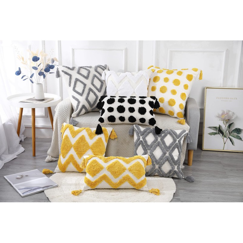 PANOD Super Soft Farmhouse Decorative Plush Throw Pillow Covers 16