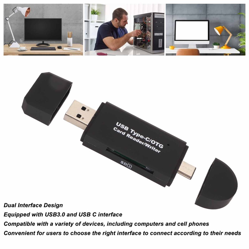 USB C Memory Card Reader Professional Plug and Play OTG